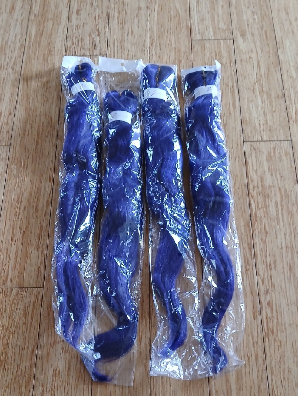 EASY BRAID Vivid Royal Purple Synthetic Hair Bundles - 4 Pack